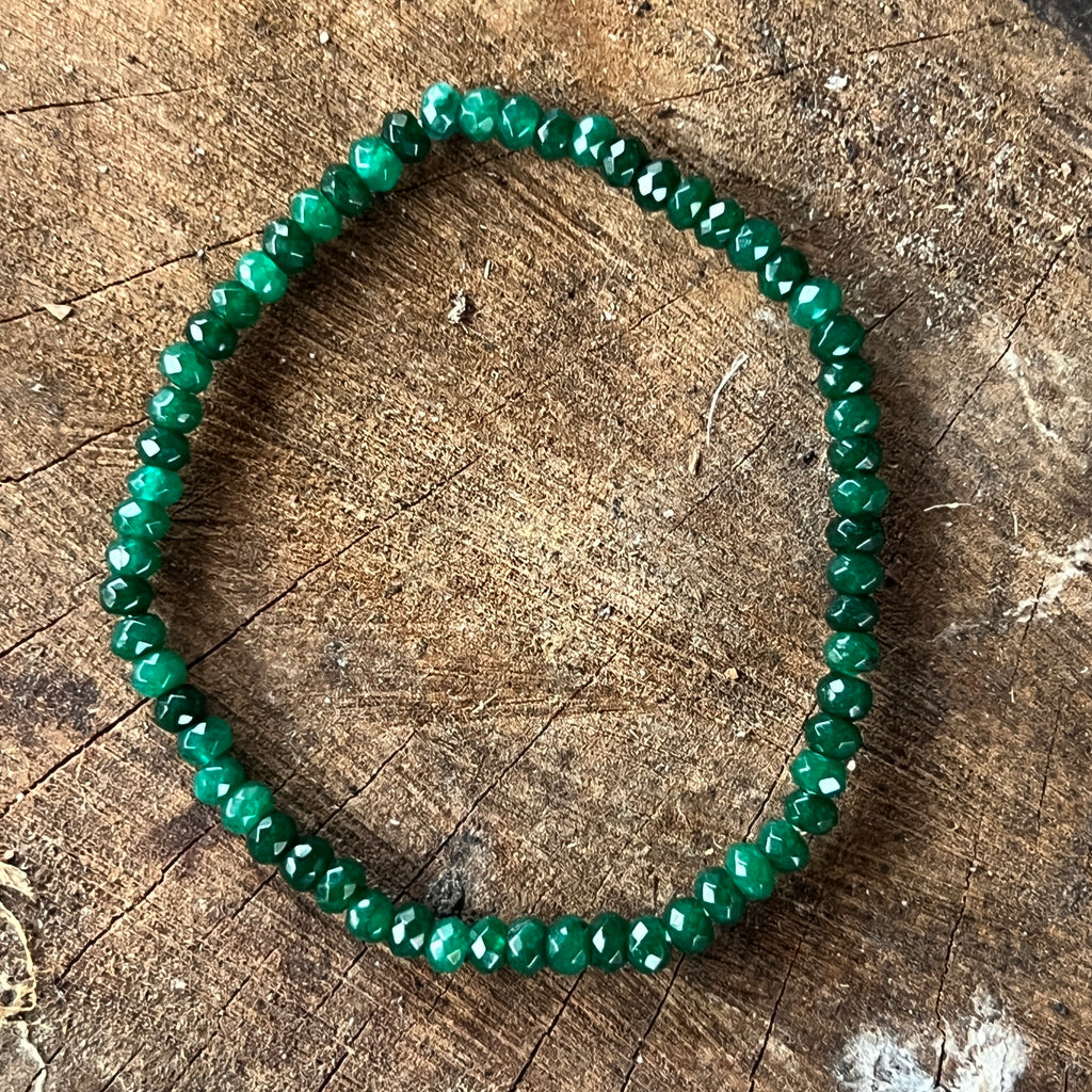 Bratara fatetata agat verde 4 mm, pietre semipretioase - druzy.ro 3 