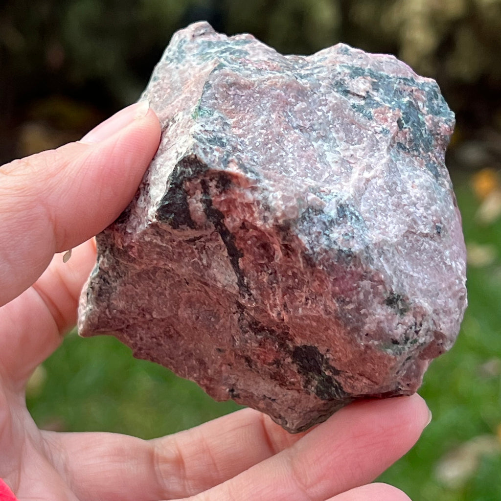 Dolomit roz Salrose insertii malachit piatra bruta Congo model 6L, druzy.ro, cristale 4