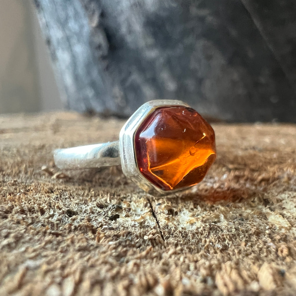 Inel argint cu chihlimbar Amber19, pietre semipretioase - druzy.ro 2 