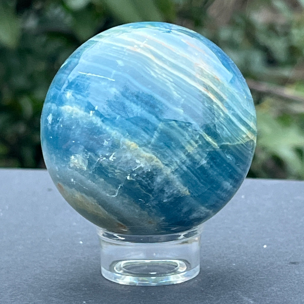 Sfera onix albastru model 4, pietre semipretioase - druzy.ro 5 