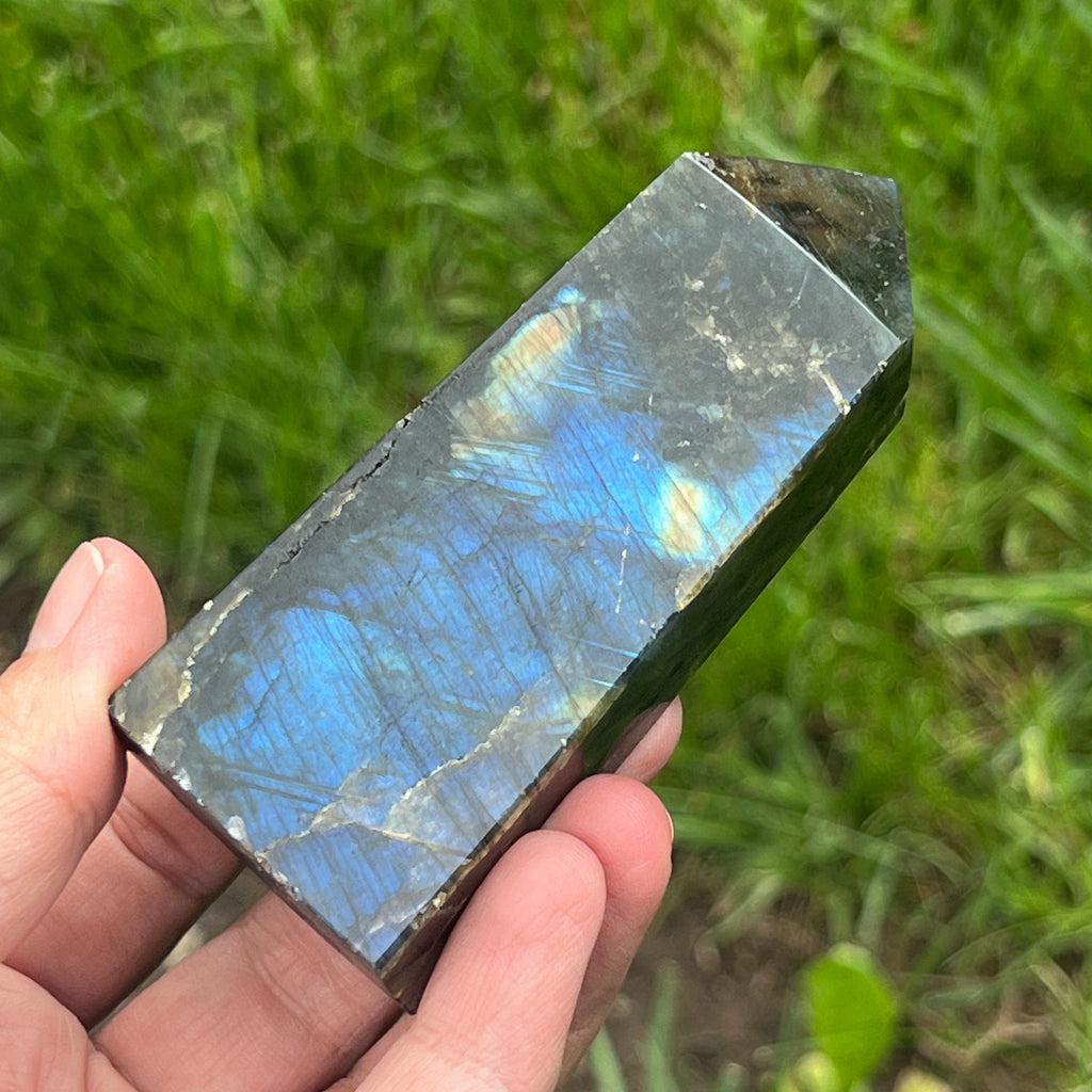 Obelisc labradorit m2, pietre semipretioase - druzy.ro 2 