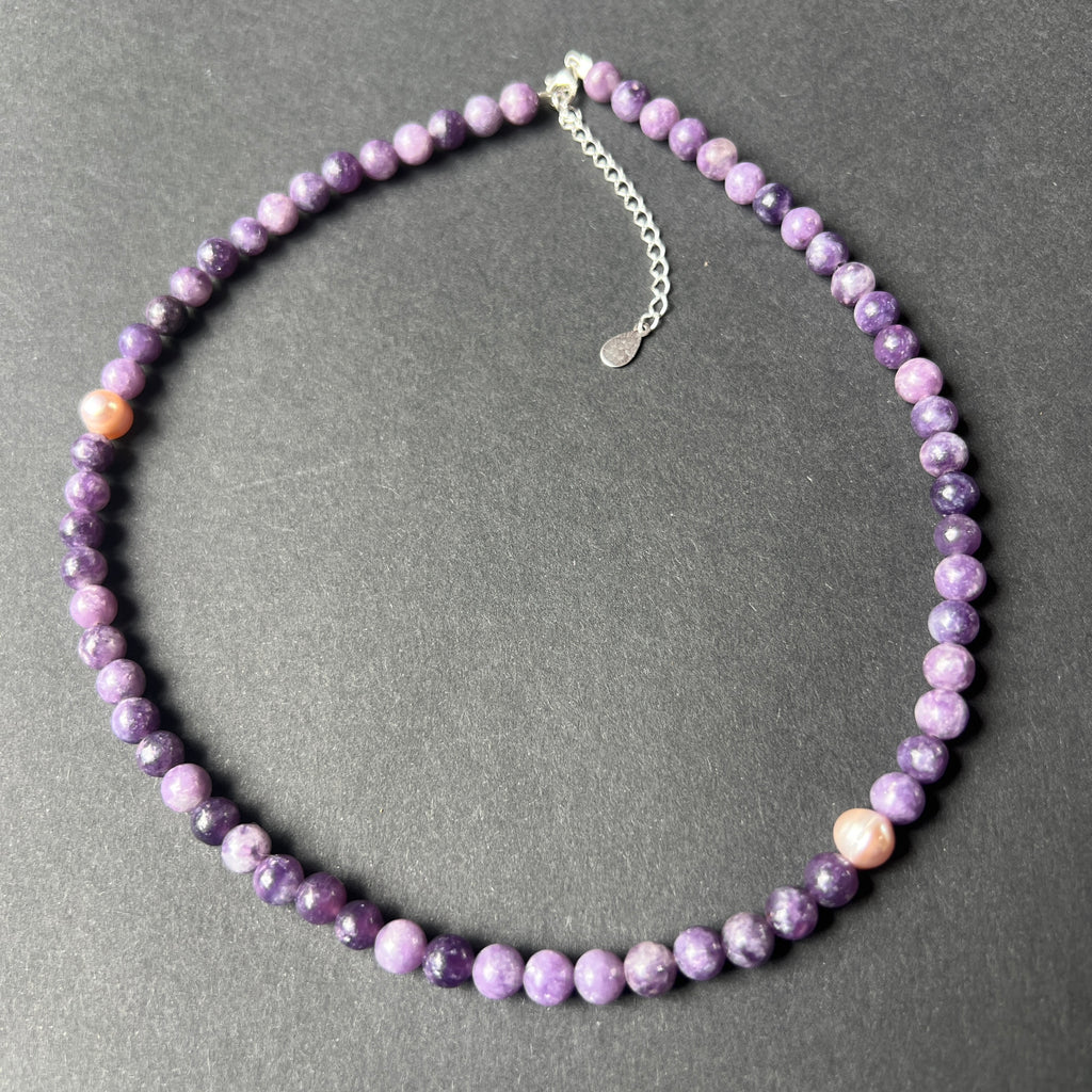 Colier lepidolit Stillness#37, pietre semipretioase - druzy.ro 1 