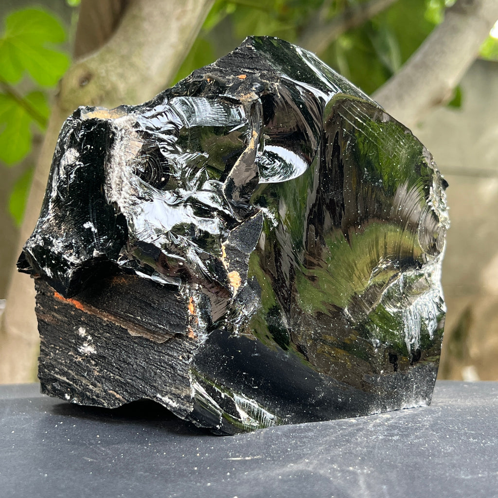 Obsidian negru din Mexic piatra bruta XL model 2, pietre semipretioase - druzy.ro 2 
