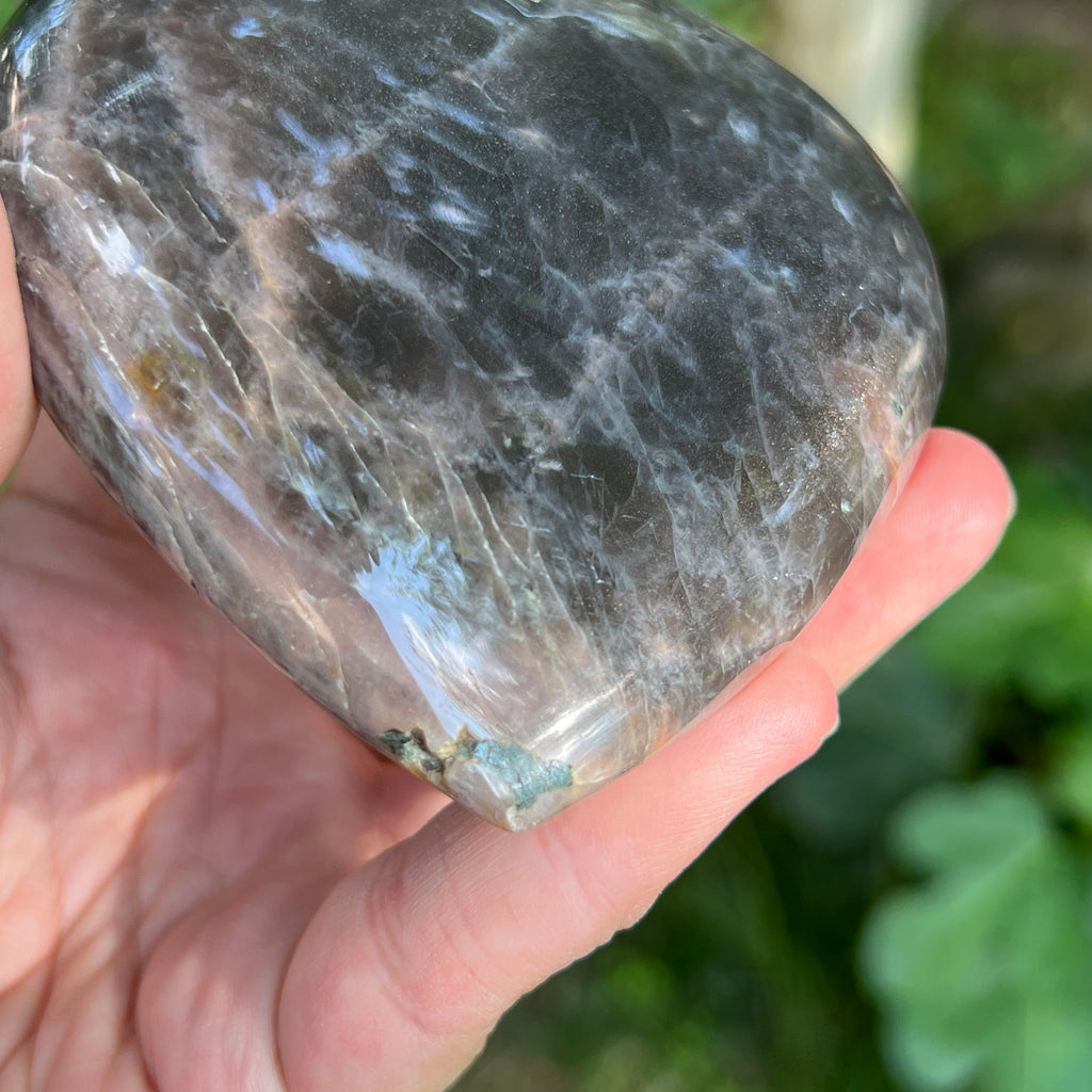 Inima piatra lunii somon gri | Model 2, pietre semipretioase - druzy.ro 4 
