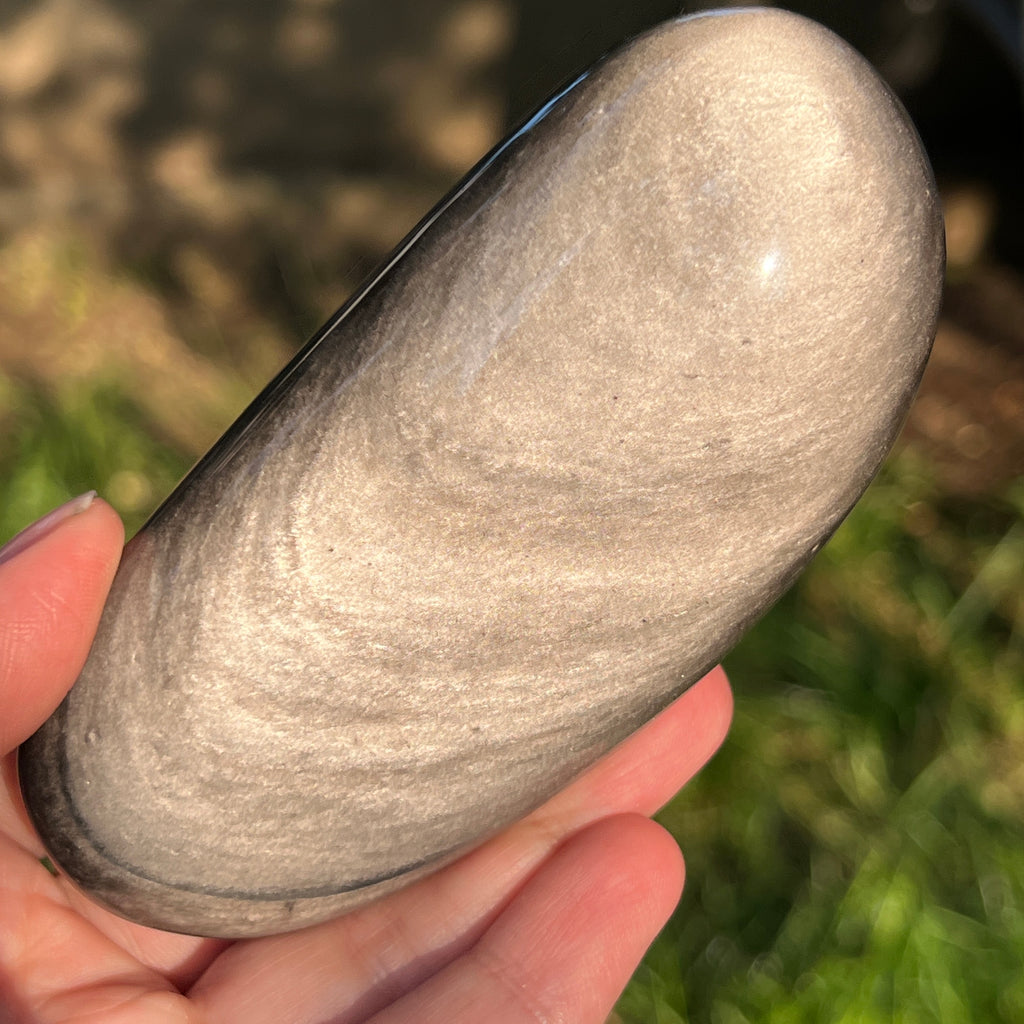 Obsidian argintiu palmstone model 14, pietre semipretioase - druzy.ro 3 