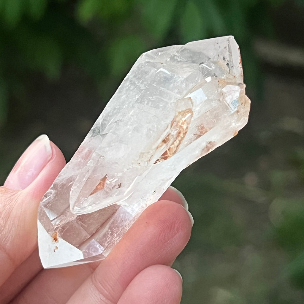 Cristal de cuarț cu incluziuni de goethit brun-portocaliu | Model 12, pietre semipretioase - druzy.ro 9 