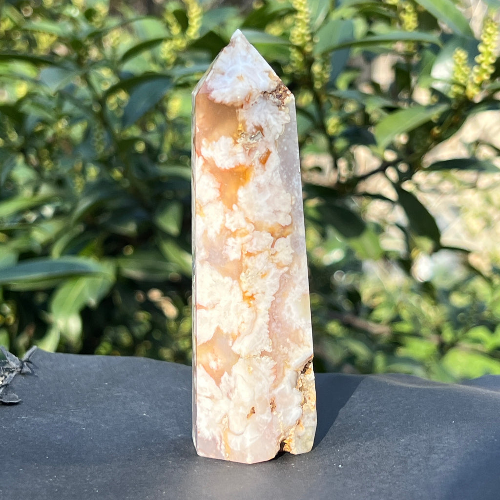 Obelisc agat coral floare model 3, pietre semipretioase - druzy.ro 2 