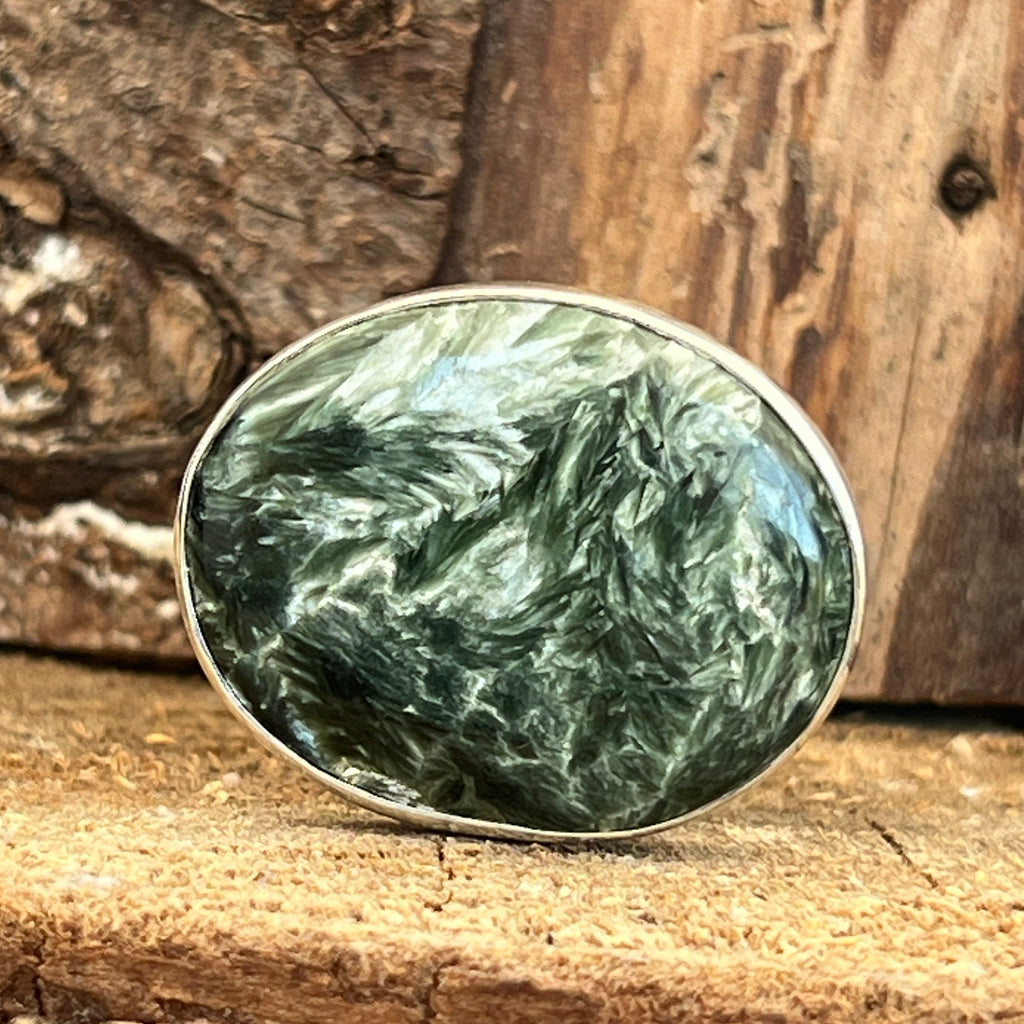 Inel serafinit din argint model 1, pietre semipretioase - druzy.ro 1 