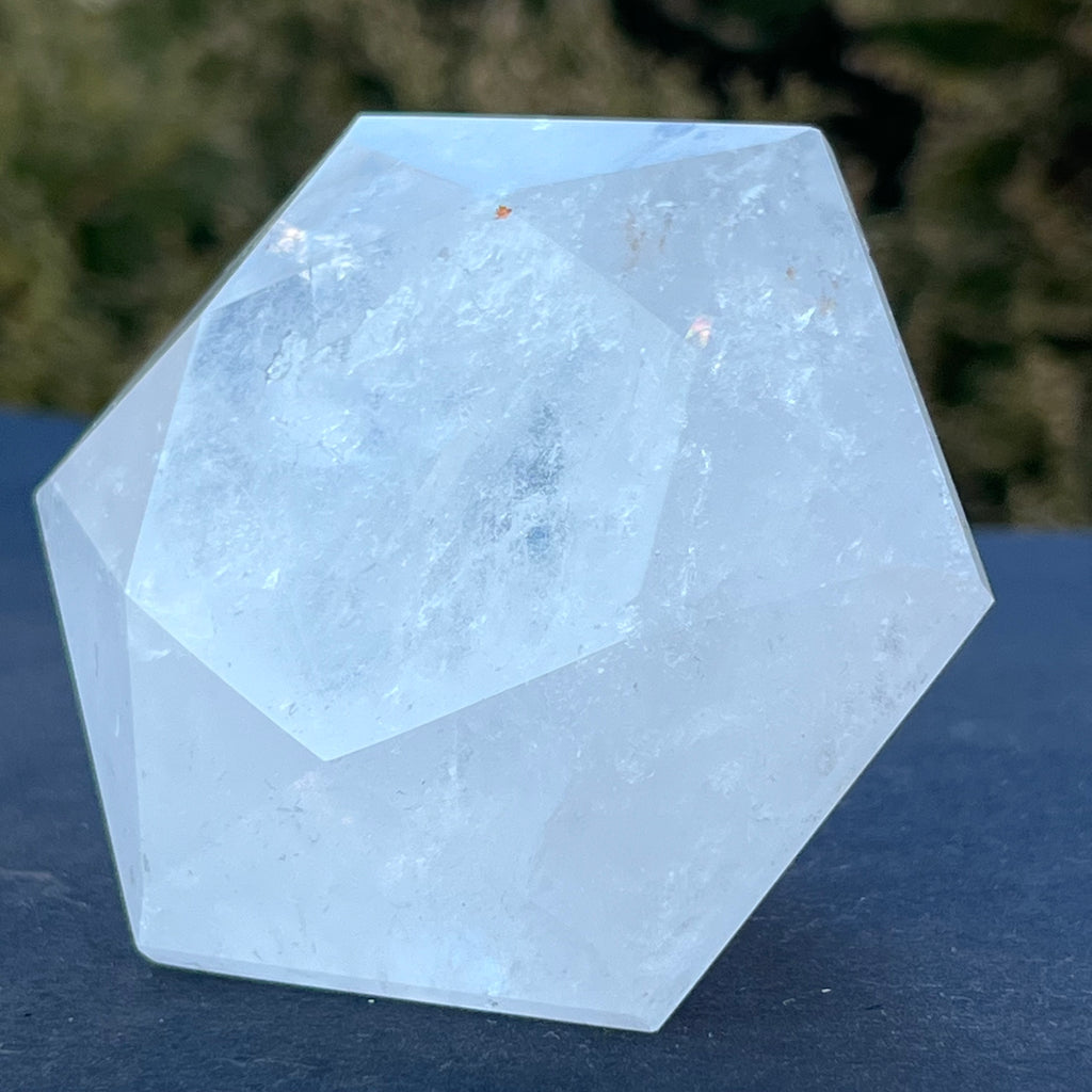 Cuart curcubeu forma diamant cristal de stanca/cuart incolor model 4A, druzy.ro, cristale 6