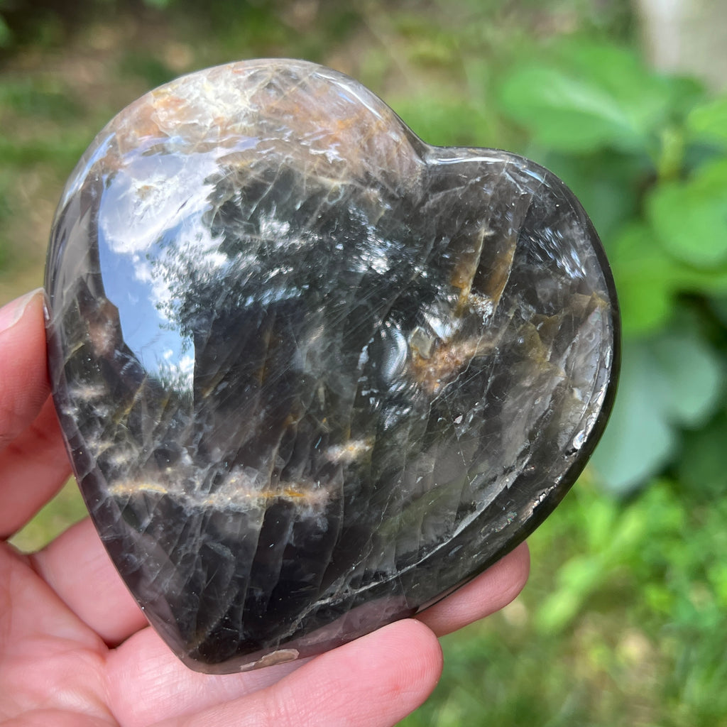 Inima piatra lunii somon gri | Model 4, pietre semipretioase - druzy.ro 5 