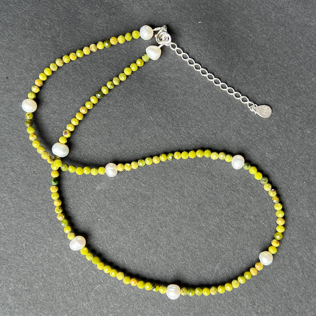 Colier jad verde si perle Nara #48, pietre semipretioase - druzy.ro 4 