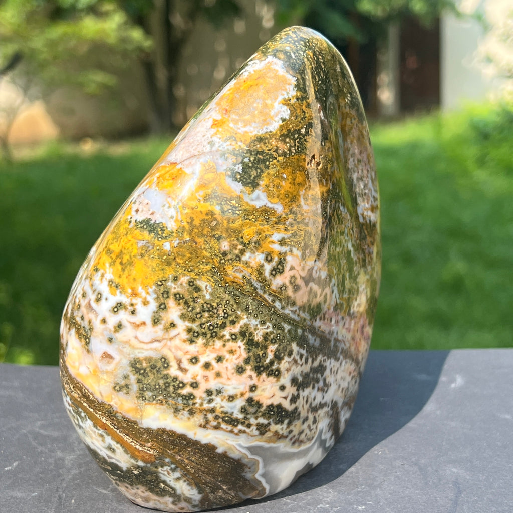 Sculptura jasp ocean forma libera | Model  XL1, pietre semipretioase - druzy.ro 4 