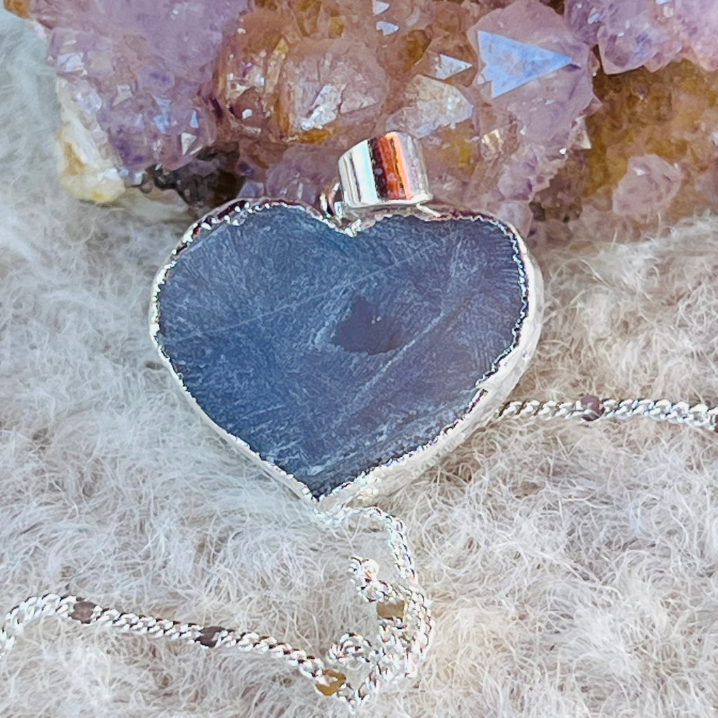 Pandantiv inima agat druzy placat cu argint din Brazilia model 2, druzy.ro, cristale 3
