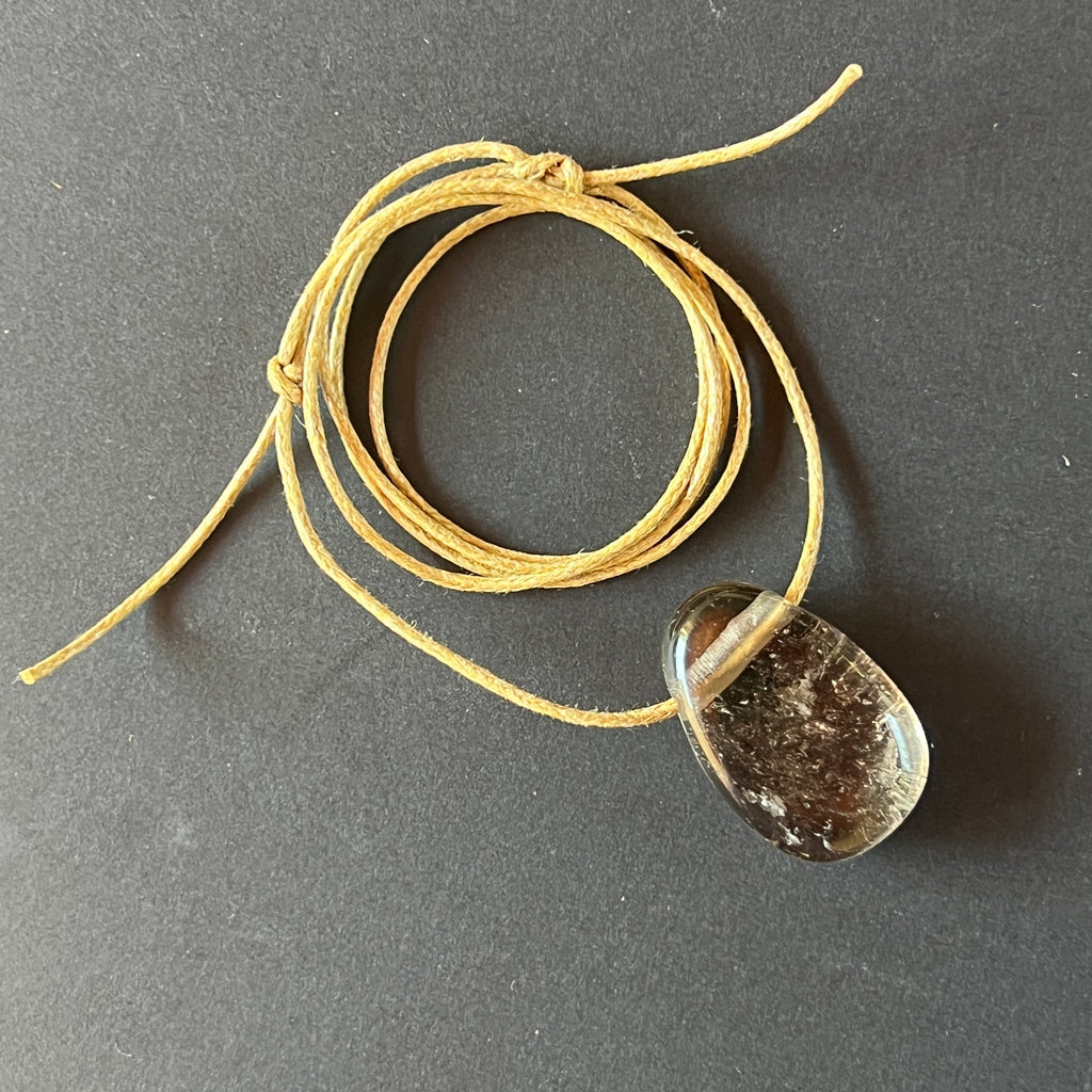 Colier pandantiv cuart fumuriu DROP, pietre semipretioase - druzy.ro 2 