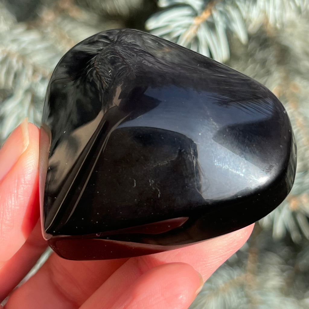 Obsidian curcubeu inima model 2, druzy.ro, cristale 4