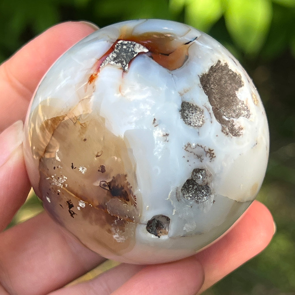Sfera agat negru | Model 1, pietre semipretioase - druzy.ro 1 