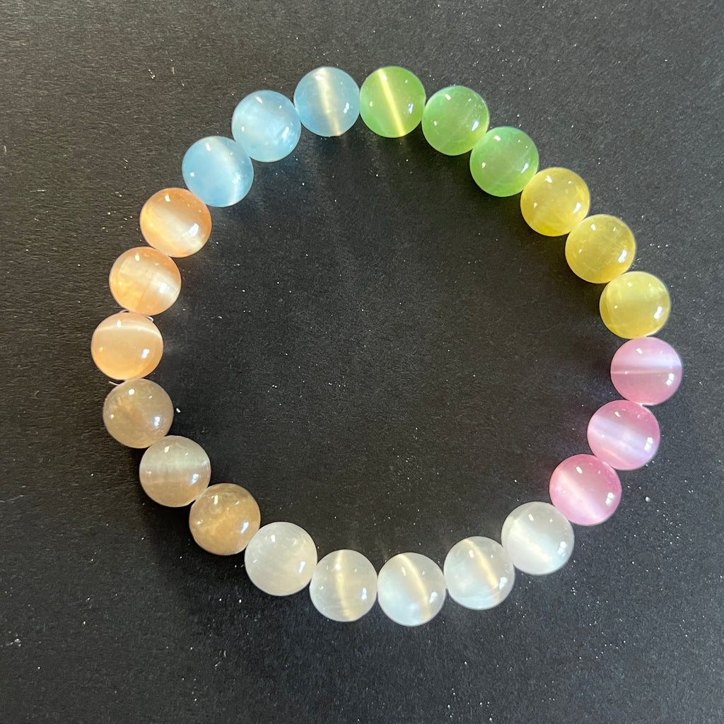 Bratara sfere colorate din selenit 8 mm, pietre semipretioase - druzy.ro 6 
