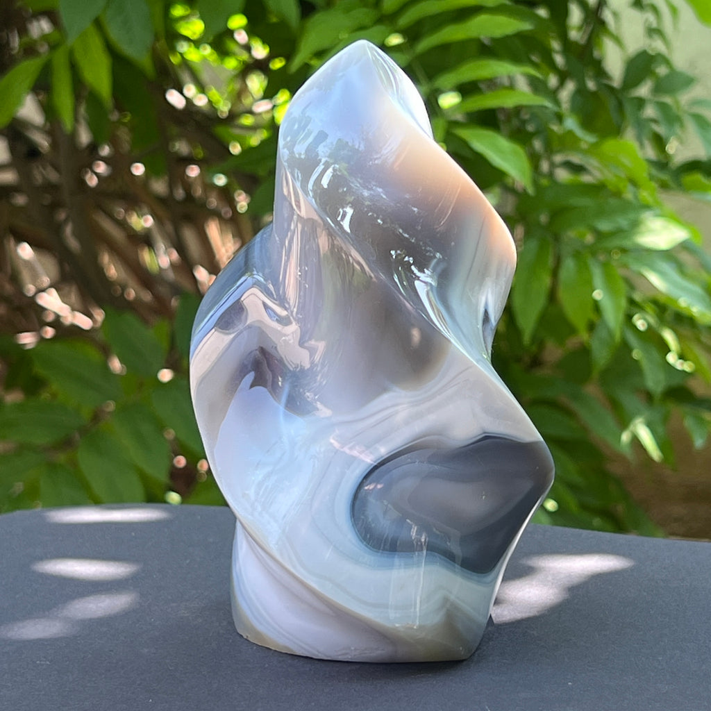 Sculptura forma flacara din agat m5, pietre semipretioase - druzy.ro 4 