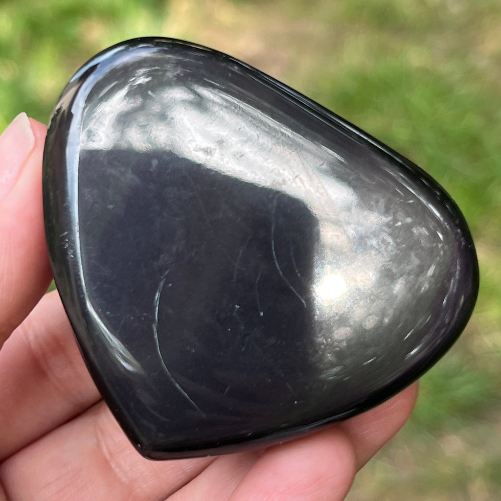 Obsidian curcubeu inima model 4, pietre semipretioase - druzy.ro 4 