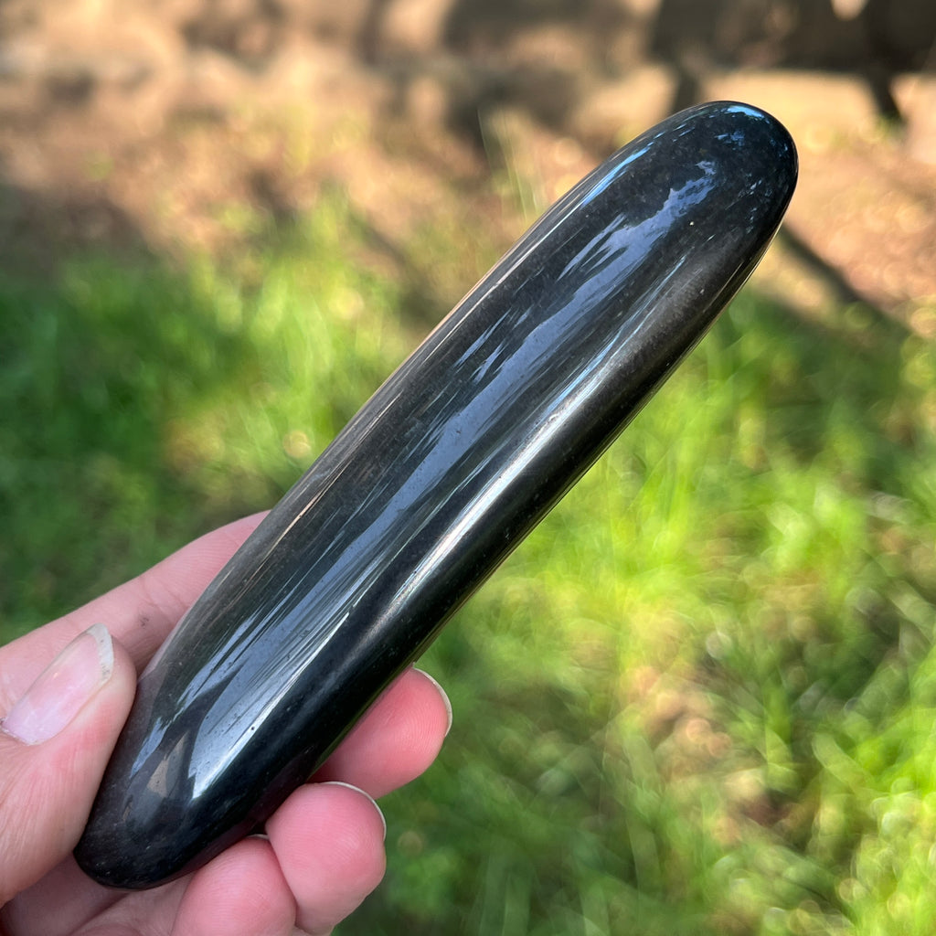 Obsidian argintiu palmstone model 12, pietre semipretioase - druzy.ro 7 