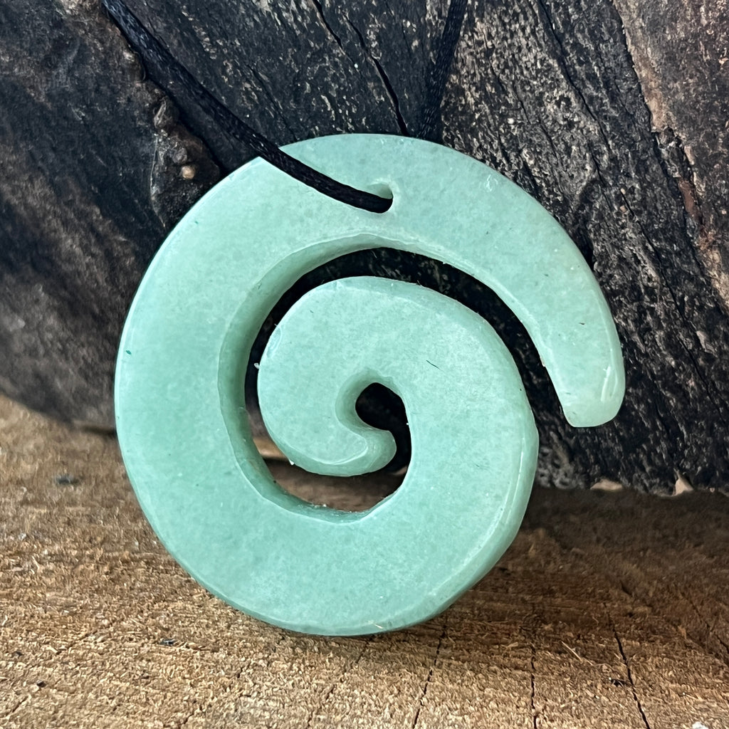 Pandantiv aventurin spirala 4.5 cm, pietre semipretioase - druzy.ro 2 