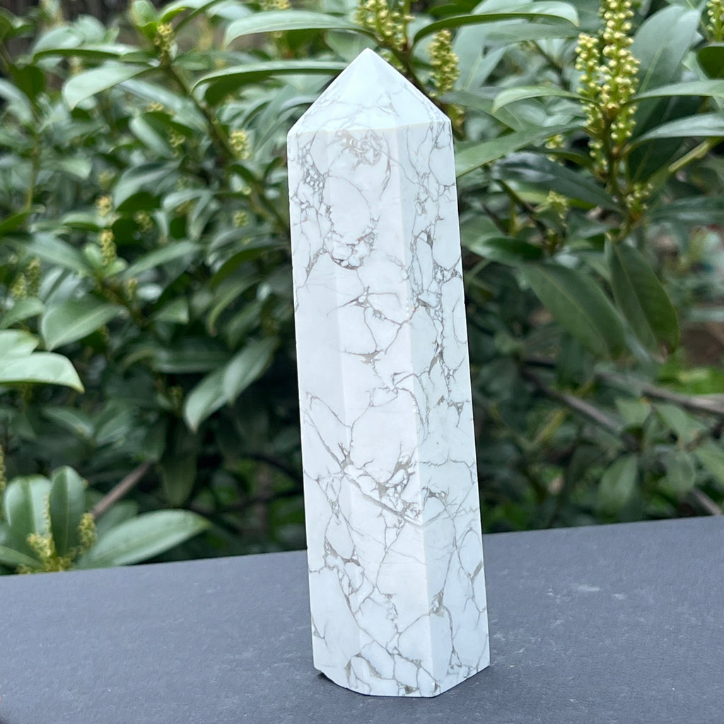 Obelisc howlit alb model L2, pietre semipretioase - druzy.ro 6 