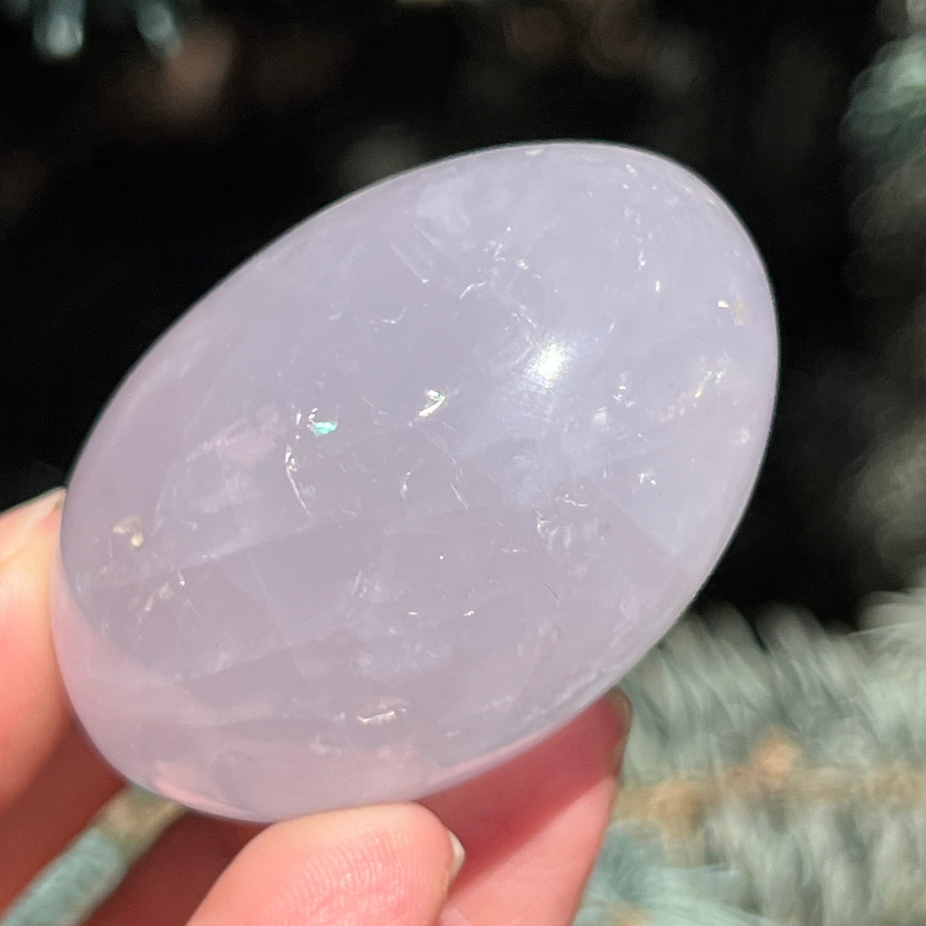 Palmstone cuart albastru perlat din Madagascar, girasol m1, druzy.ro, pietre semipretioase 2