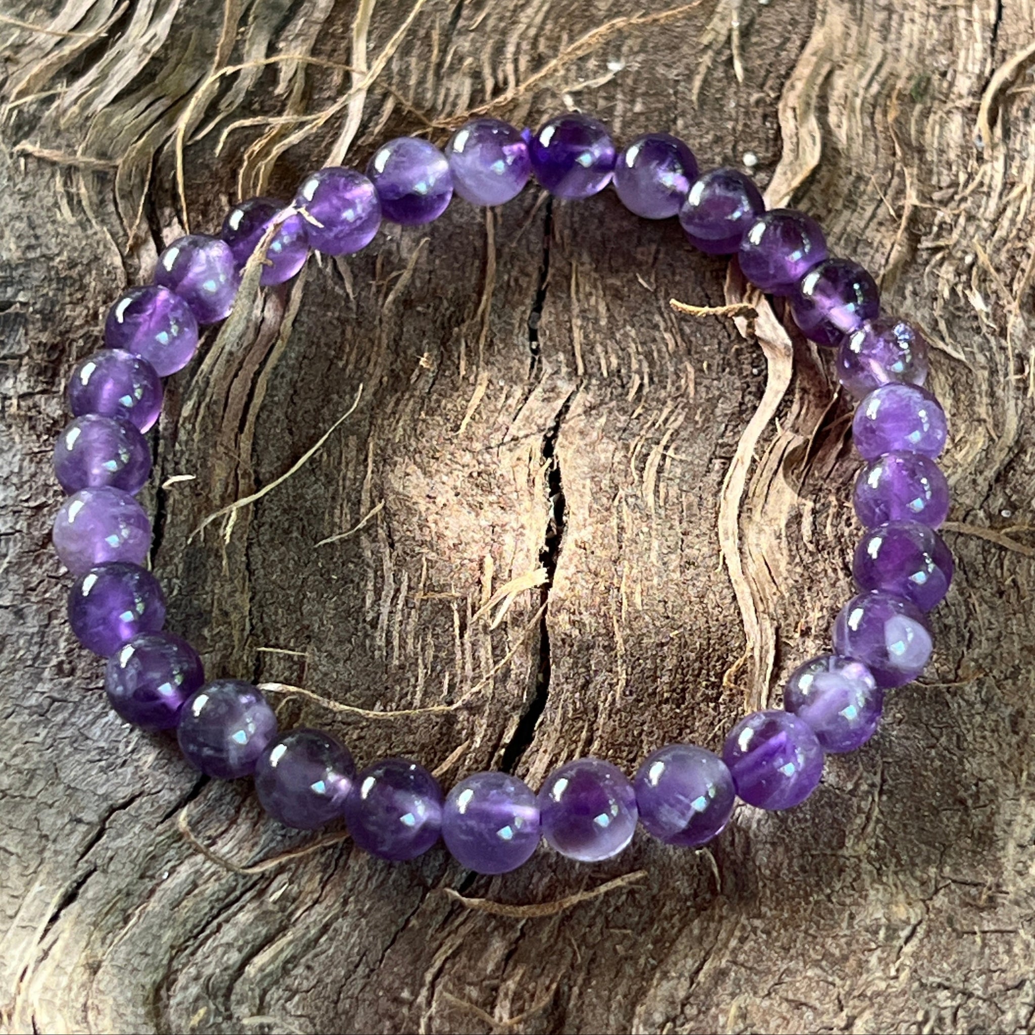 Amethyst bracelet mm, semi-precious stones, – DRUZY