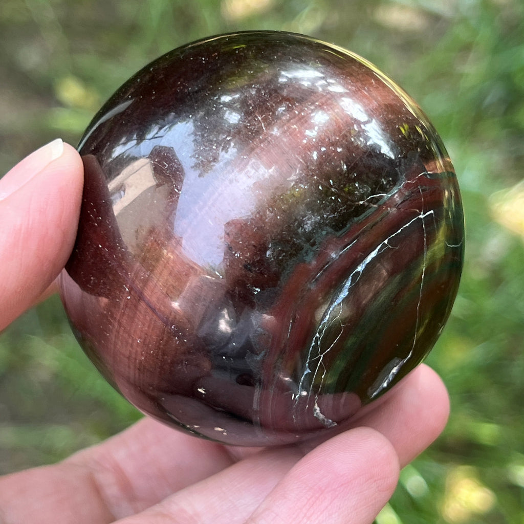 Sfera ochi de tigru rosu model 2, pietre semipretioase - druzy.ro 13 