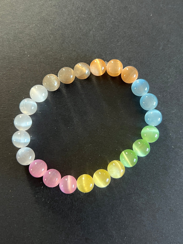 Bratara sfere colorate din selenit 8 mm, pietre semipretioase - druzy.ro 4 