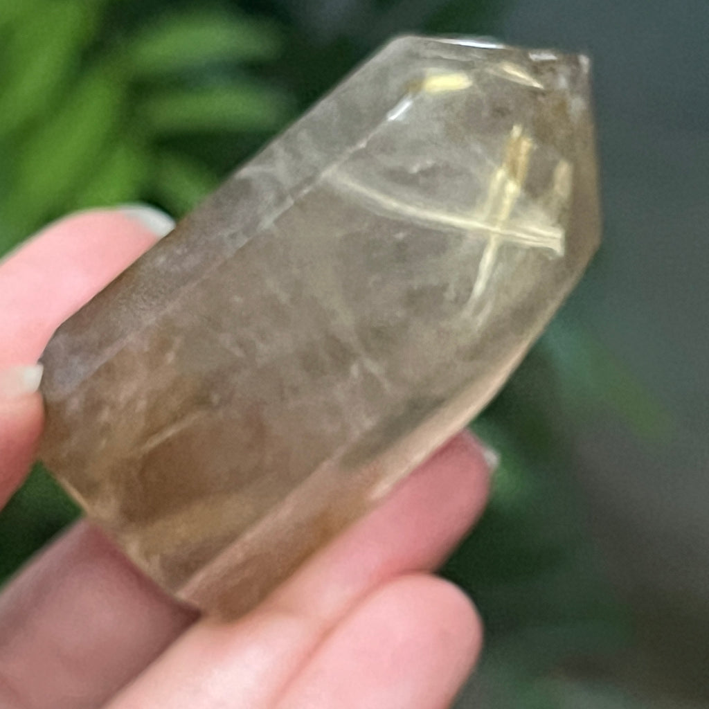 Obelisc cuart rutilat auriu | Model 8, pietre semipretioase - druzy.ro 4 