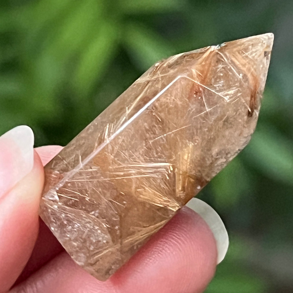 Obelisc cuart rutilat auriu | Model 1, pietre semipretioase - druzy.ro 3 