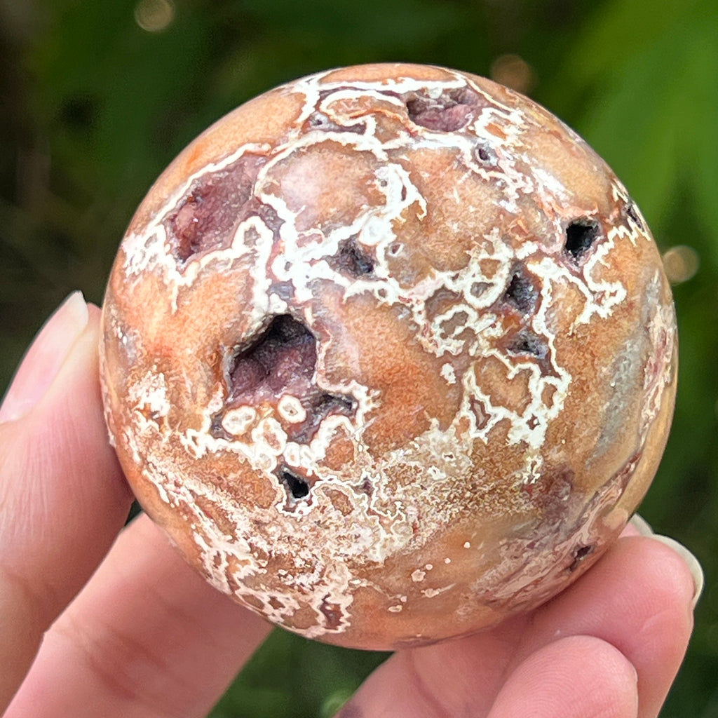 Sfera agat Crazy Lace | Model 10, pietre semipretioase - druzy.ro 4 