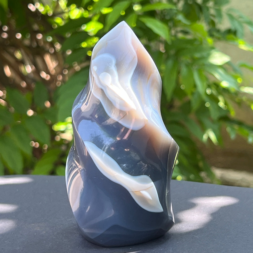 Sculptura forma flacara din agat m4, pietre semipretioase - druzy.ro 4 
