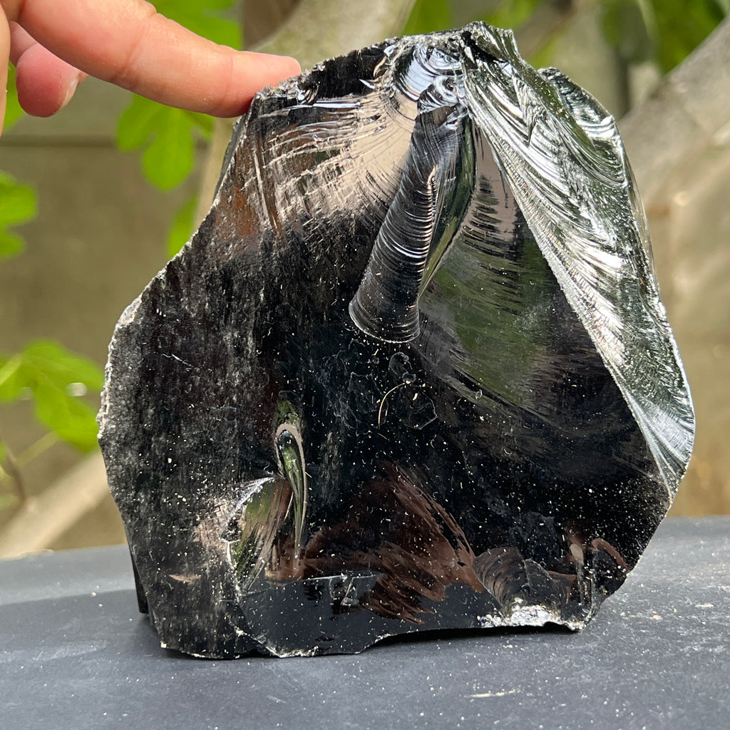 Obsidian negru din Mexic piatra bruta XL model 1, pietre semipretioase - druzy.ro 3 