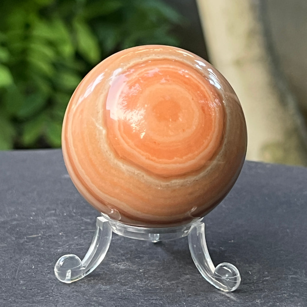 Sferă de onix portocaliu dungat  | Model 2, pietre semipretioase - druzy.ro 1 