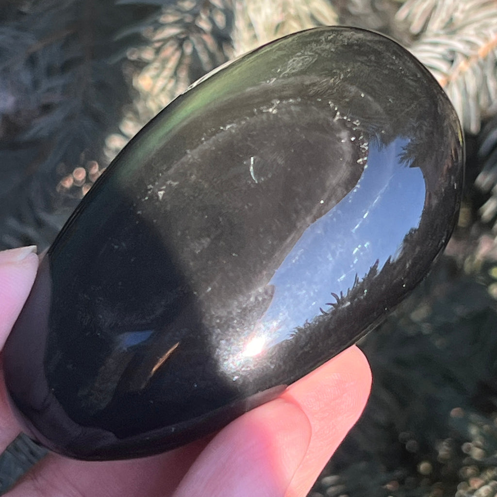 Obsidian curcubeu palmstone L model 5, pietre semipretioase - druzy.ro 6 