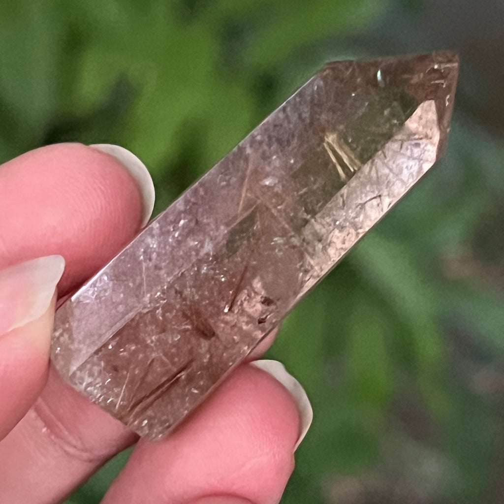 Obelisc cuart rutilat auriu | Model 11, pietre semipretioase - druzy.ro 2 