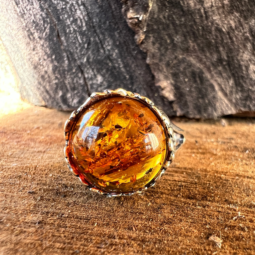 Inel argint cu chihlimbar Amber4, pietre semipretioase - druzy.ro 4 