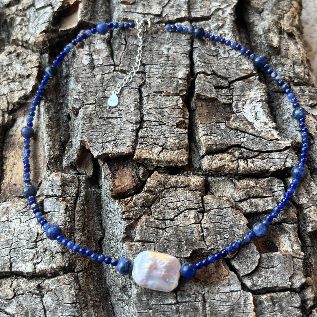 Colier sodalit Quiet Connection#75, pietre semipretioase - druzy.ro 4 