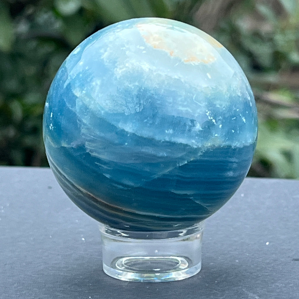 Sfera onix albastru model 4, pietre semipretioase - druzy.ro 4 