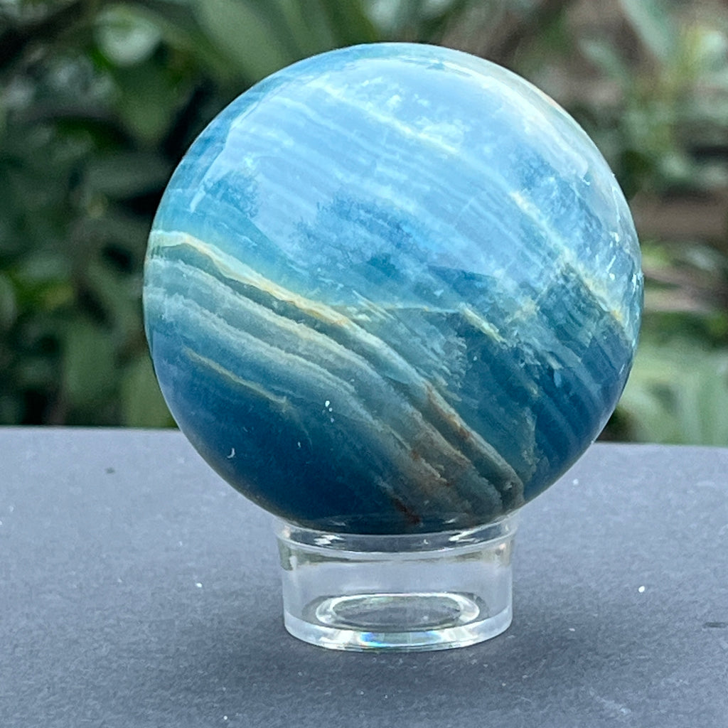 Sfera onix albastru model 4, pietre semipretioase - druzy.ro 2 