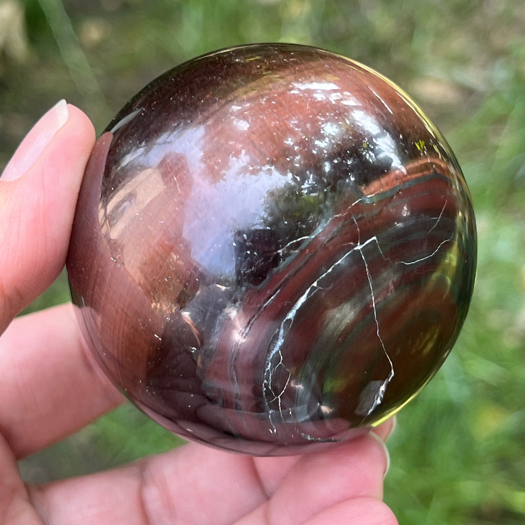 Sfera ochi de tigru rosu model 2, pietre semipretioase - druzy.ro 9 