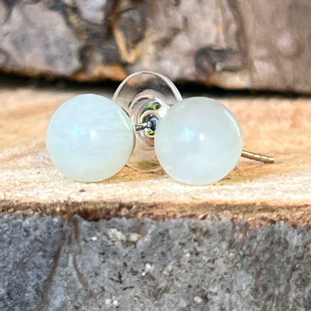 Cercei stud jad new jade sfere 8 mm, pietre semipretioase - druzy.ro 1 