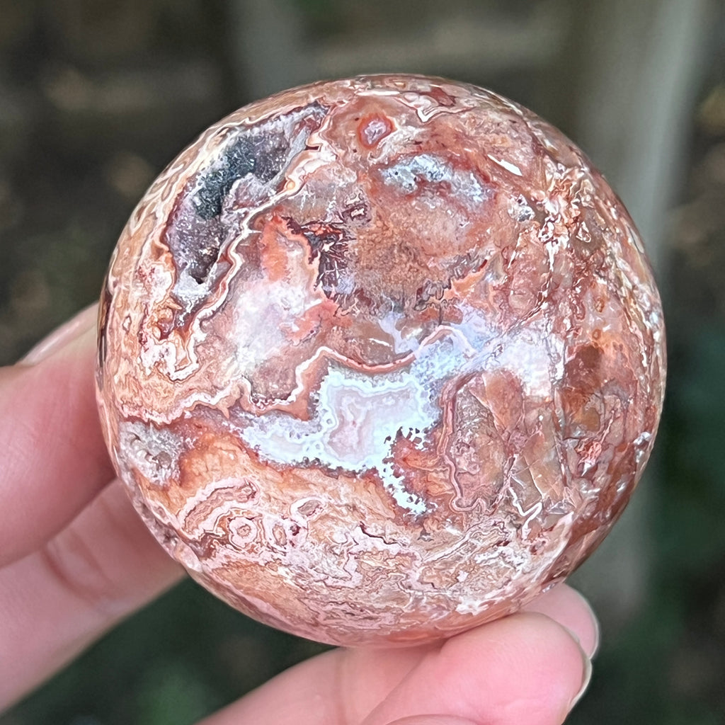 Sfera agat Crazy Lace | Model 15, pietre semipretioase - druzy.ro 4 