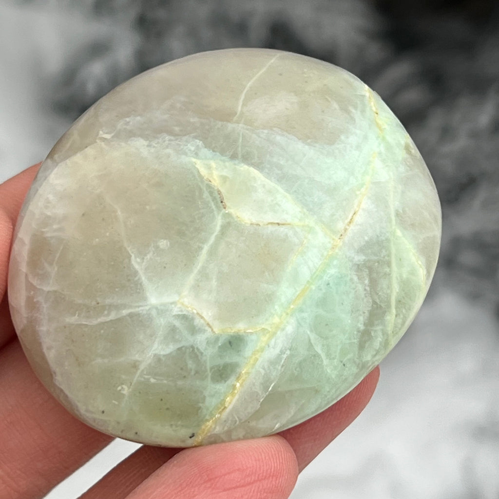 Palmstone piatra lunii cu garnierit m23, druzy.ro, cristale 1