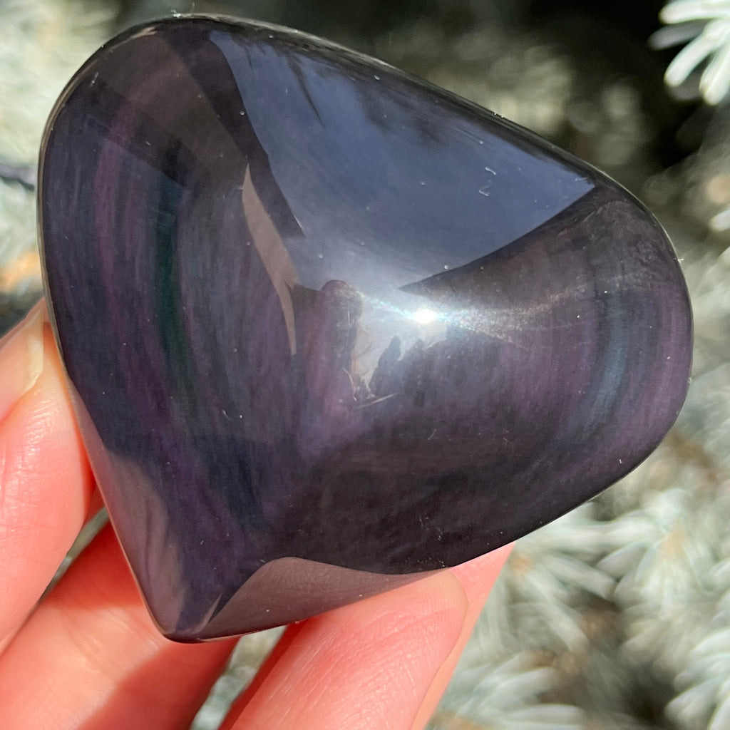 Obsidian curcubeu inima model 2, druzy.ro, cristale 7