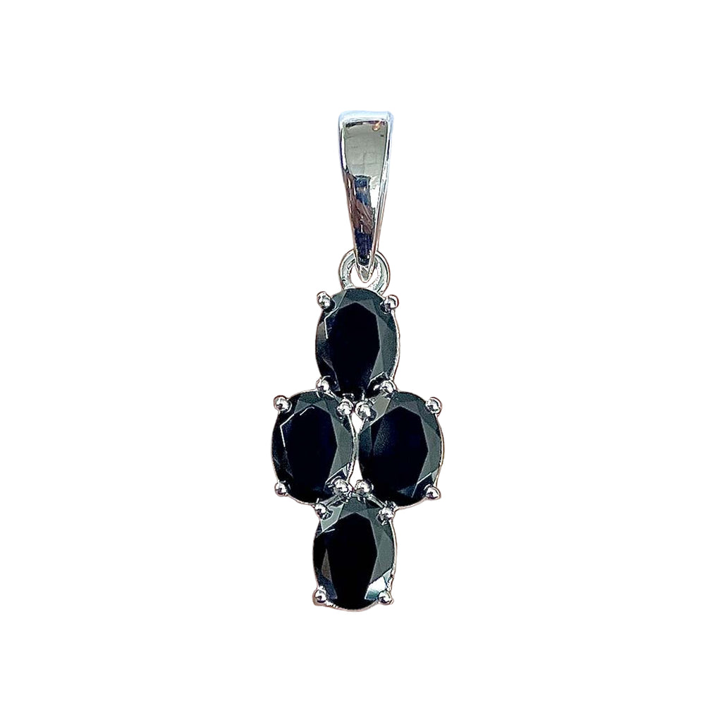 Pandantiv turmalina neagra argint | Cruce, pietre semipretioase - druzy.ro 1 