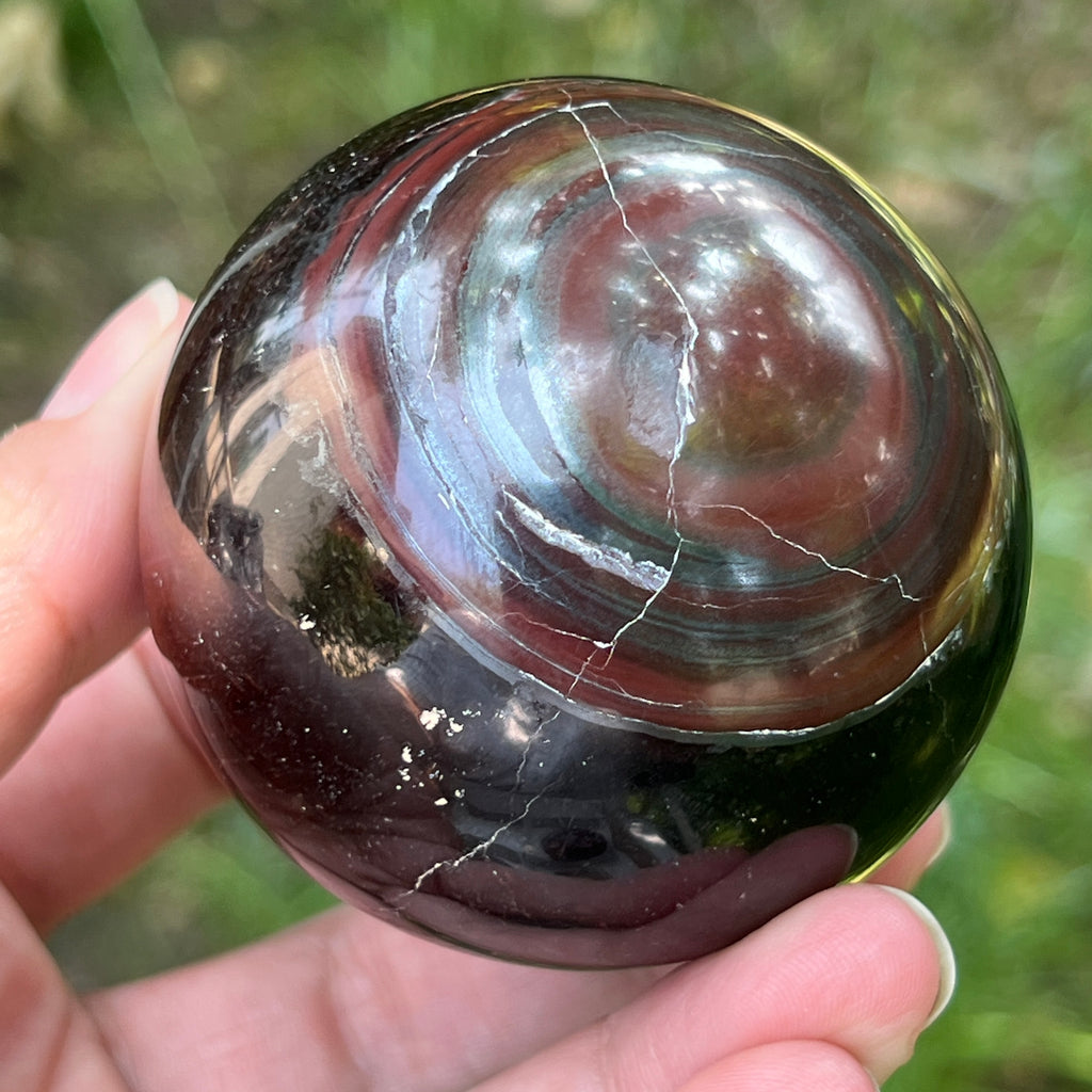 Sfera ochi de tigru rosu model 2, pietre semipretioase - druzy.ro 7 