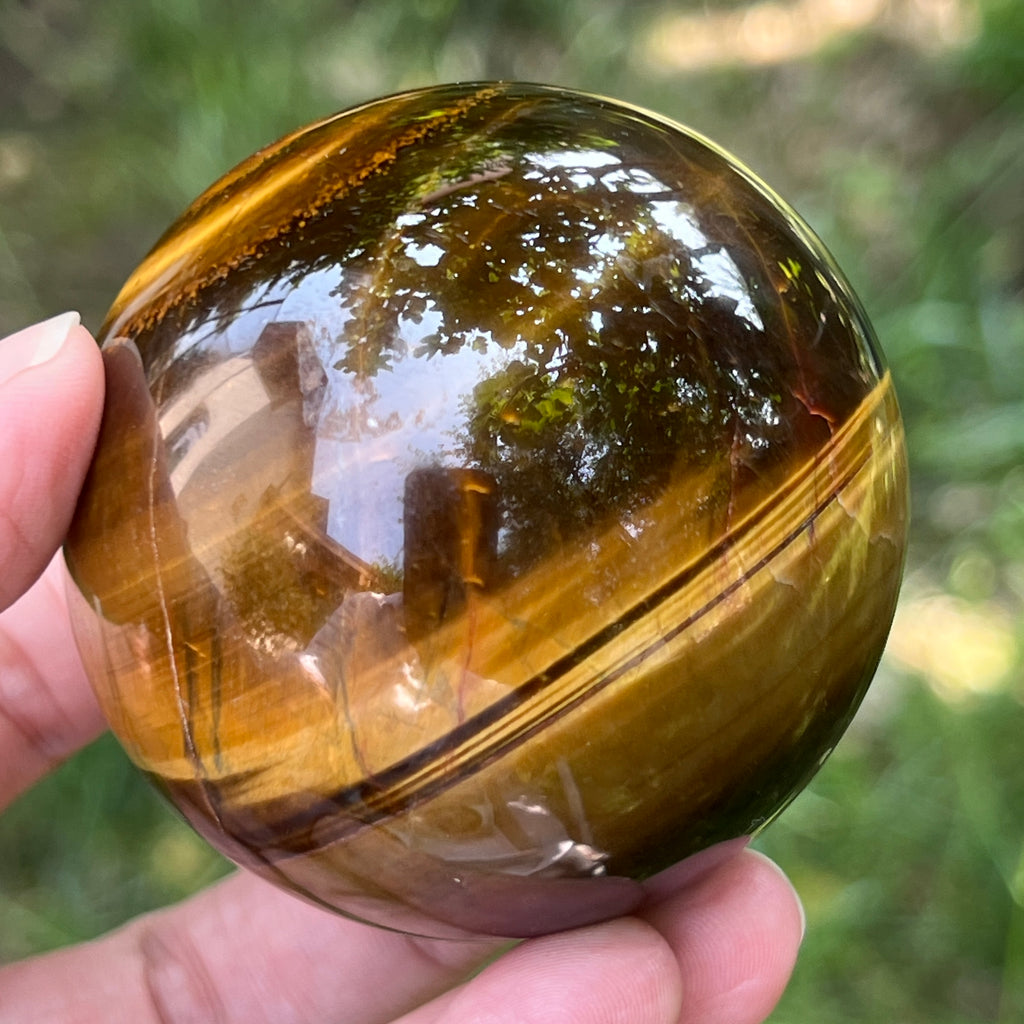 Ochi de tigru sfera model 3, pietre semipretioase - druzy.ro 2 